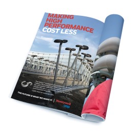 Alt text: Magazine ad featuring industrial equipment with the headline 